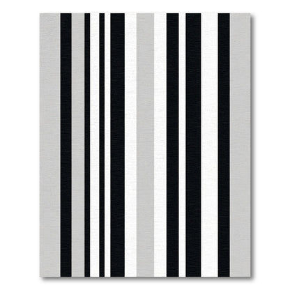 Modern Black White Gray Stripe Rug