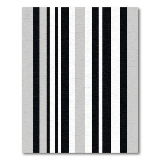 Modern Black White Gray Stripe Rug