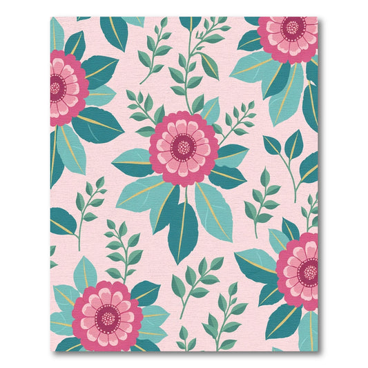Pink Bloom Leafy Garden Rug
