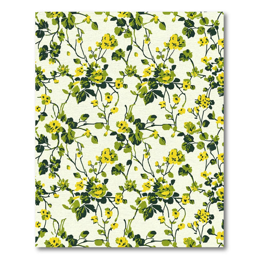 Vineyard Yellow Green Floral Garden Rug