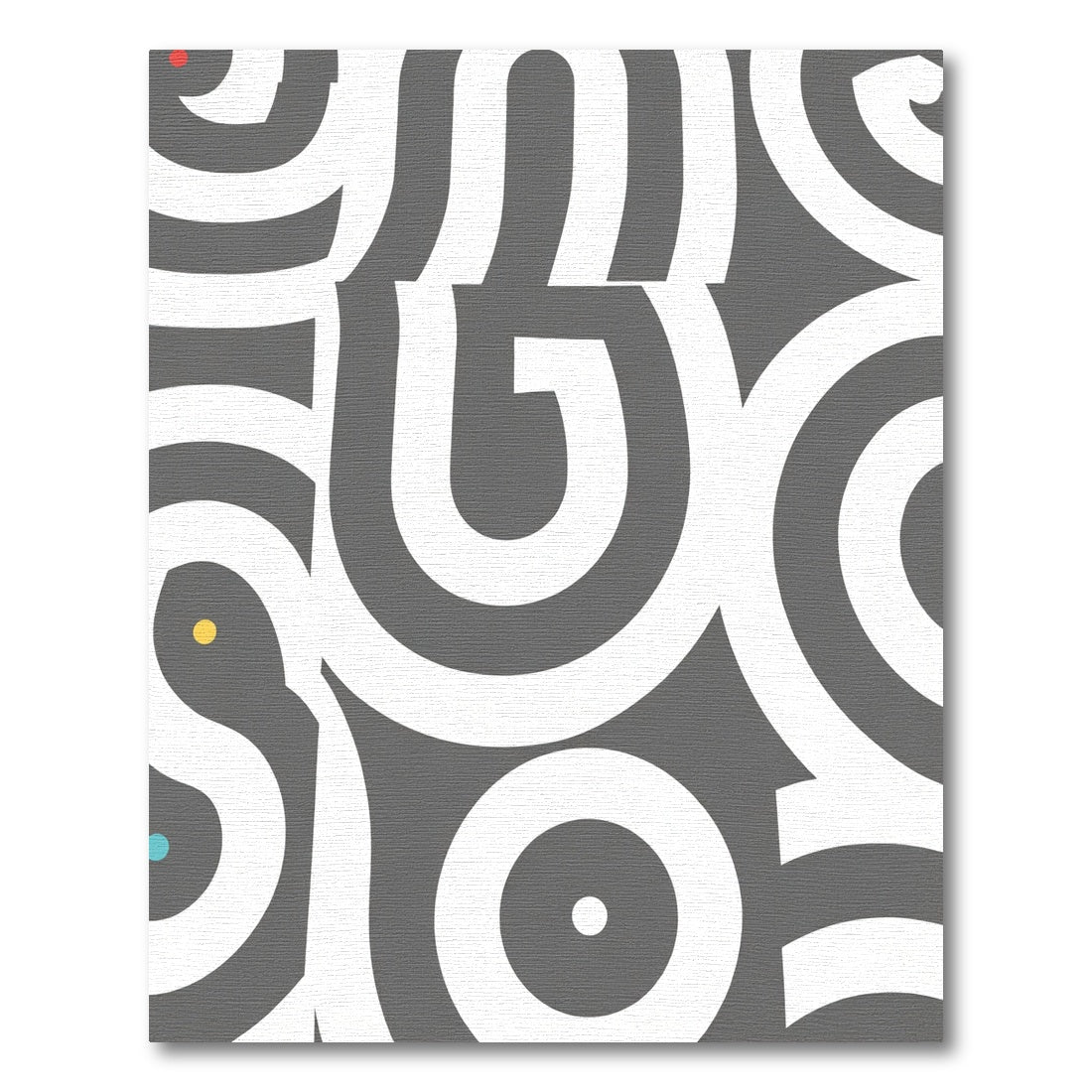Abstract White Spiral Gray Composition Rug