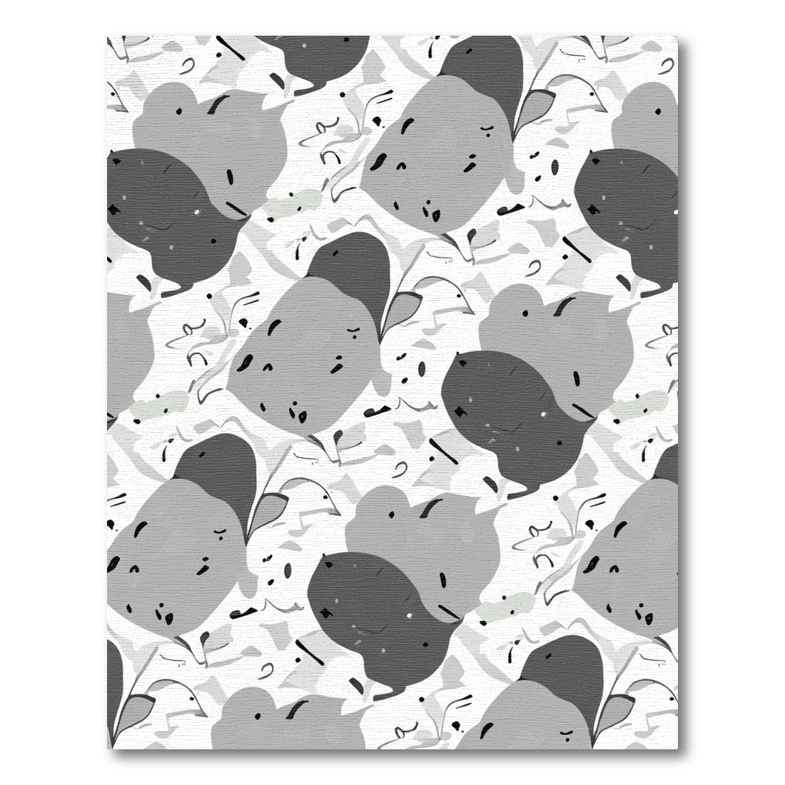 Monochromatic Abstract Blob Garden Rug