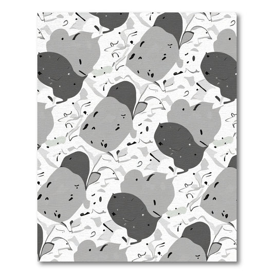 Monochromatic Abstract Blob Garden Rug