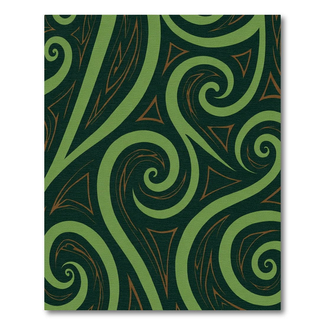 Deep Green Swirl Tribal Rug