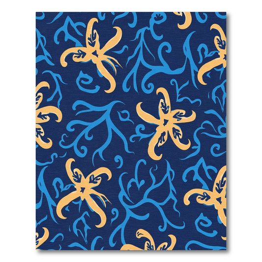 Nautical Yellow Starburst Coral Navy Rug