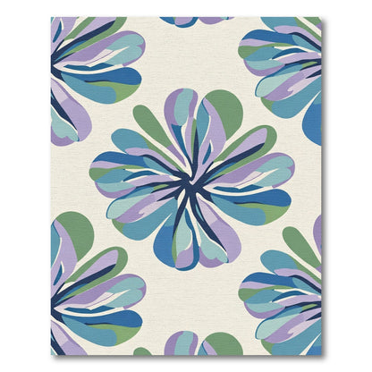 Floral Petal Abstract Blue Lilac Rug