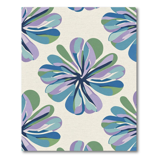 Floral Petal Abstract Blue Lilac Rug