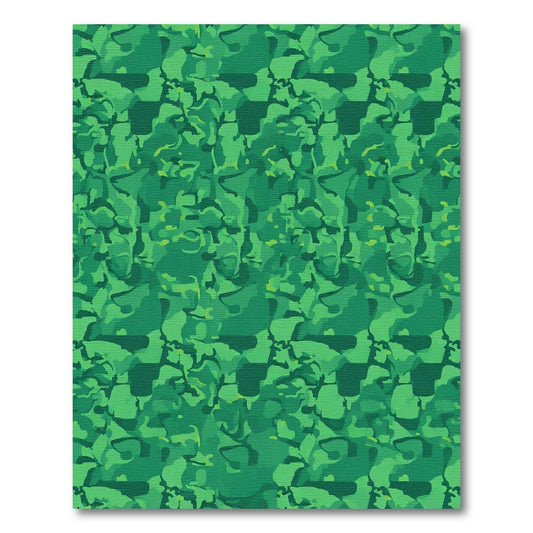 Green Forest Camouflage Abstract Rug