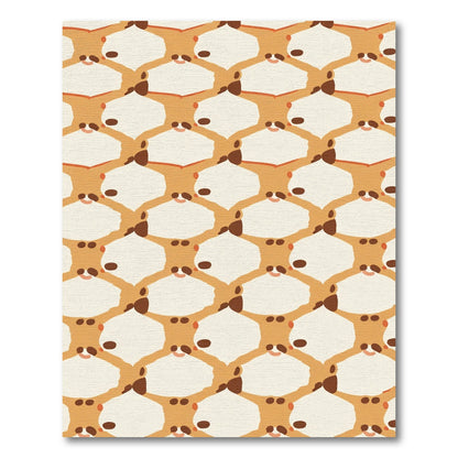 Brown Ochre Abstract Organic Hexagon Rug