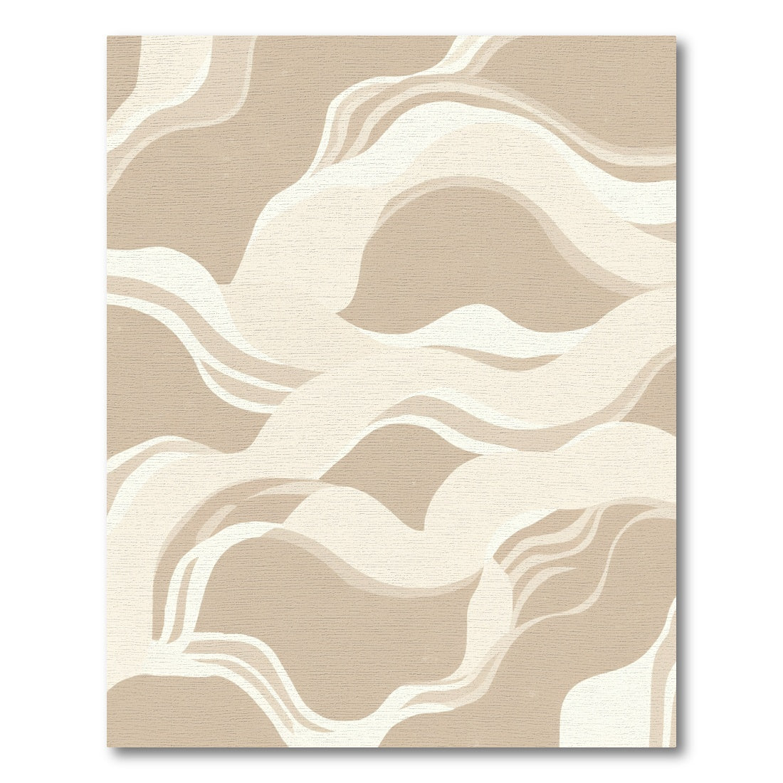 Earthy Beige Abstract Wavy Rug