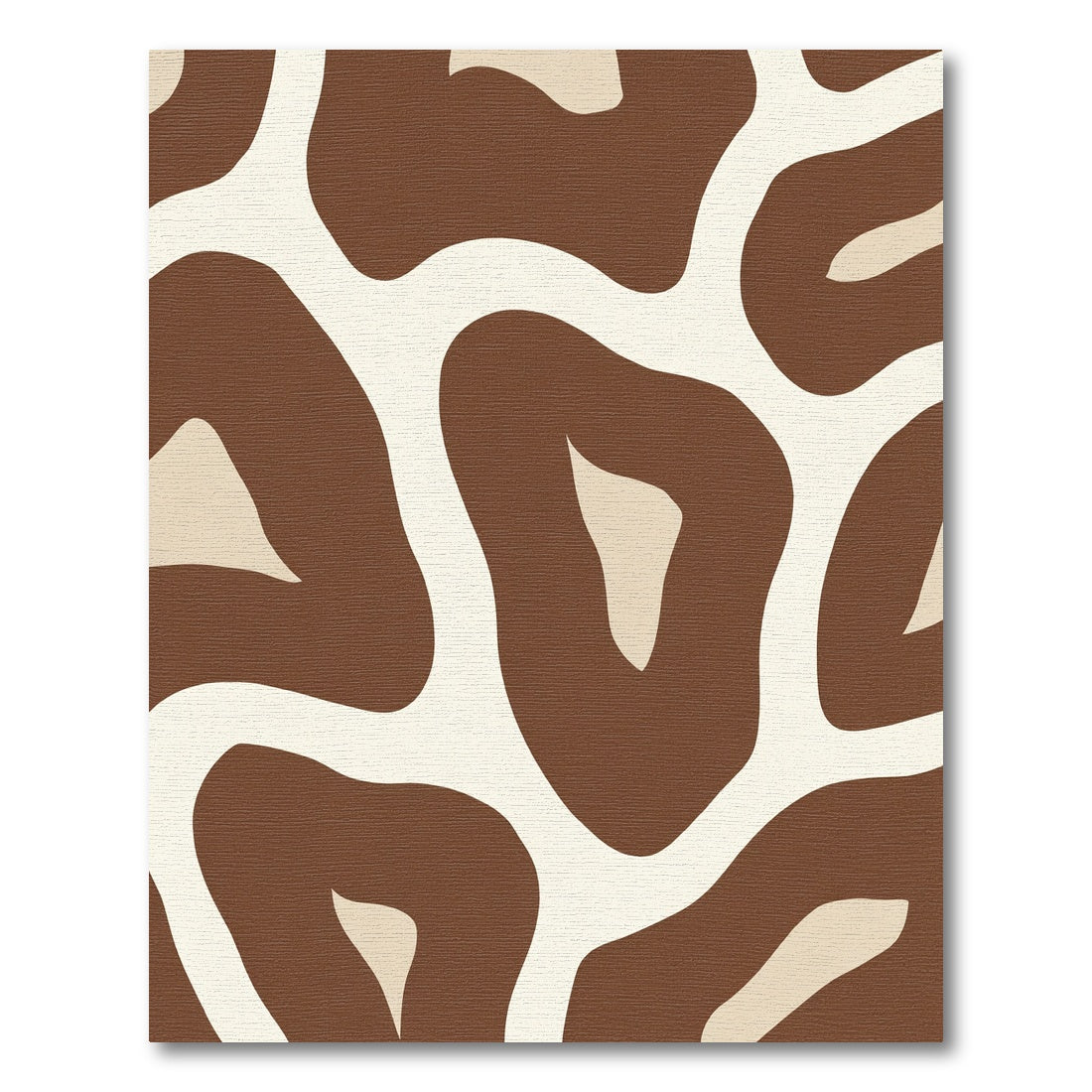 Brown Cream Abstract Animal Print Rug