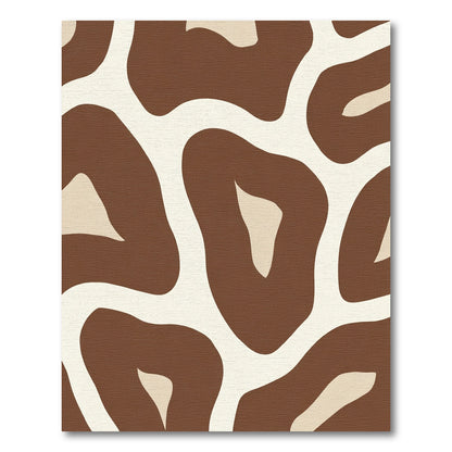 Brown Cream Abstract Animal Print Rug