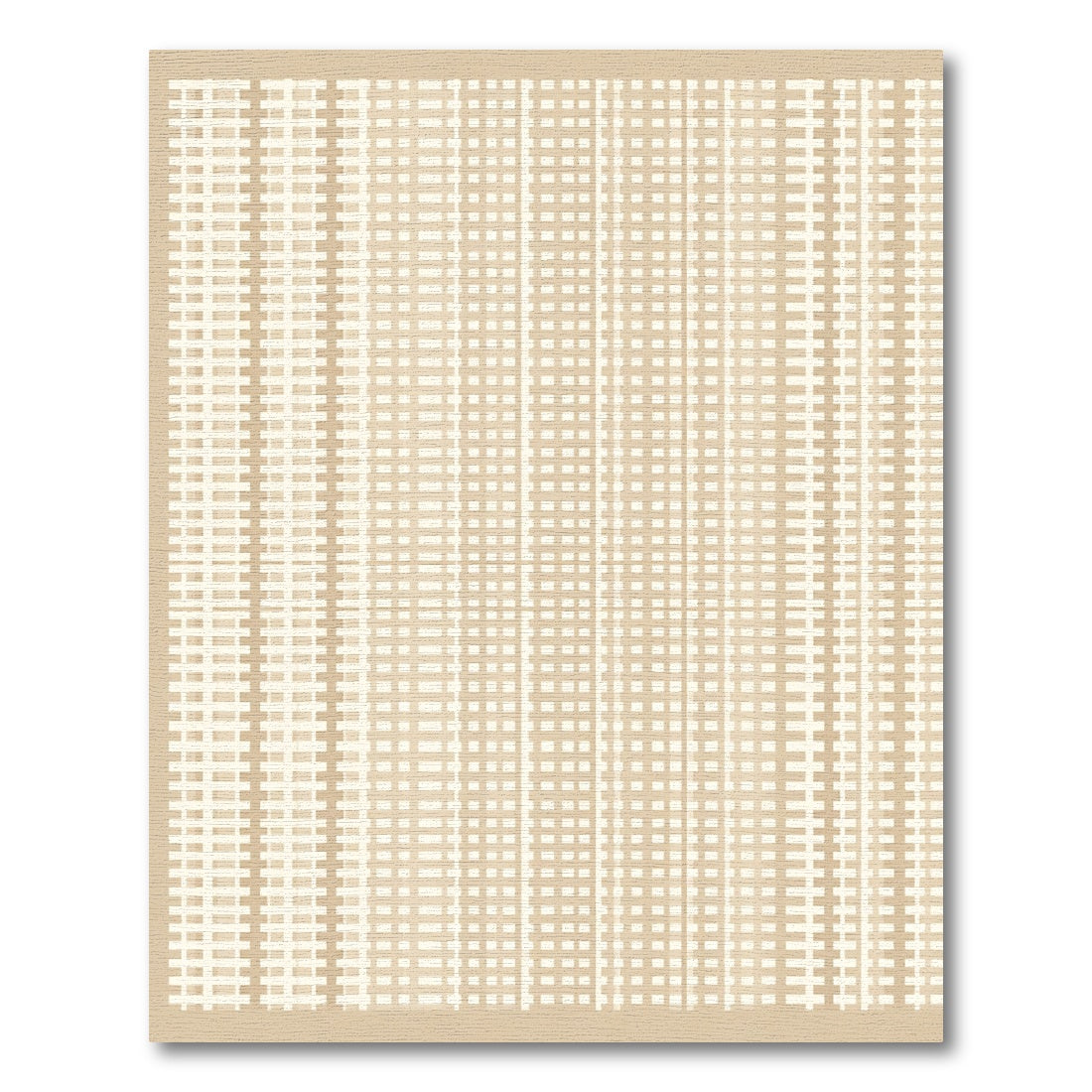 Neutral Tone Striped Grid Rug