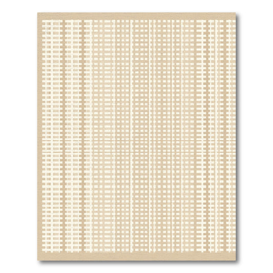 Neutral Tone Striped Grid Rug