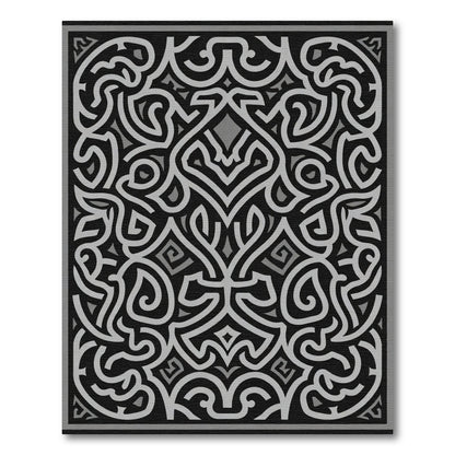Monochrome Ornate Labyrinth Rug