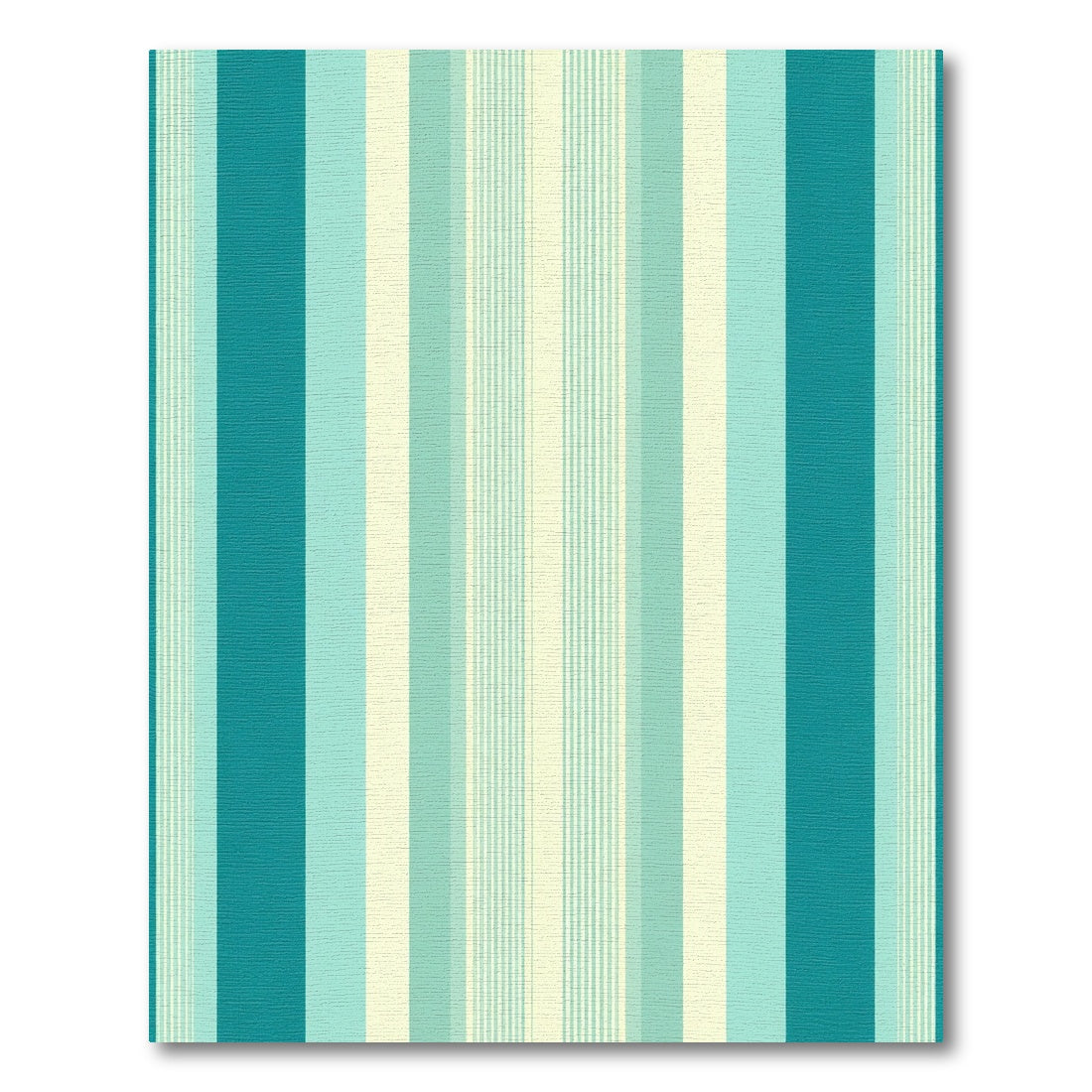 Teal Aqua Cream Vertical Stripes Rug
