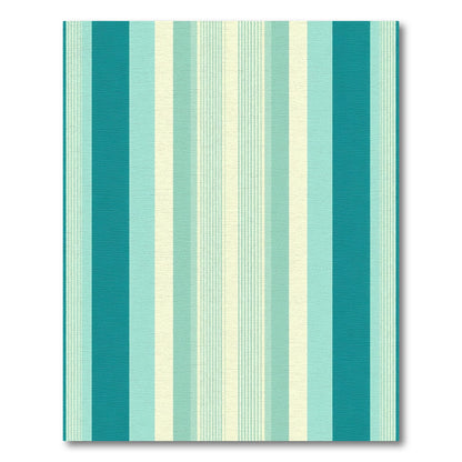 Teal Aqua Cream Vertical Stripes Rug