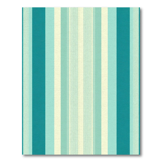 Teal Aqua Cream Vertical Stripes Rug