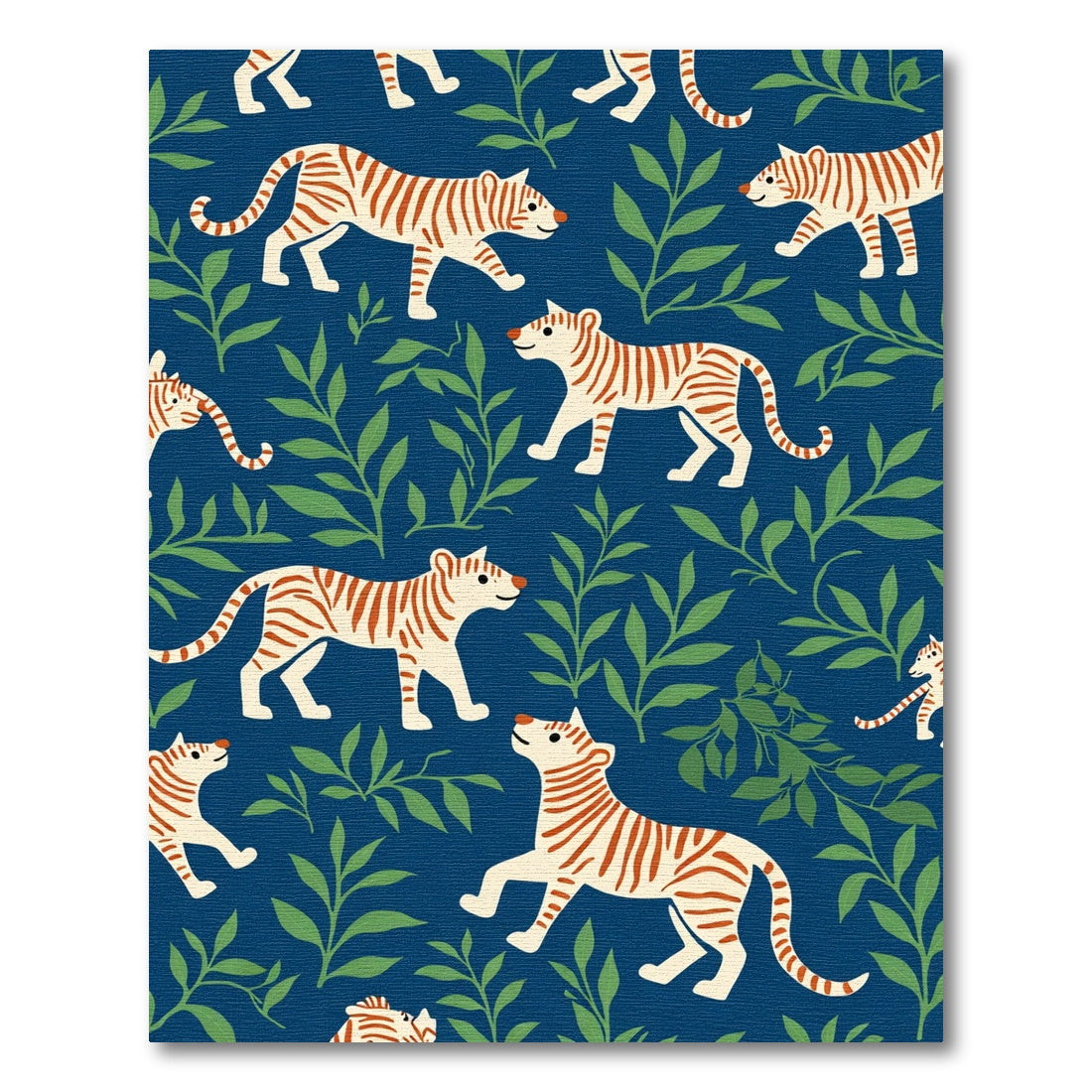 White Tiger Foliage Repeat Rug