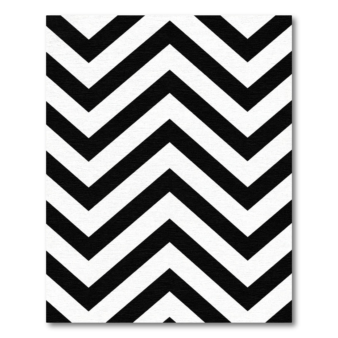 Bold Black White Chevron Zigzag Rug