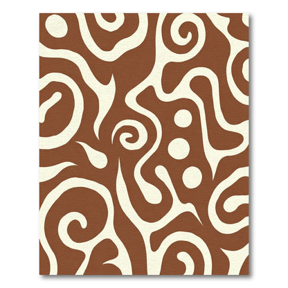 Brown Cream Swirl Amoeba Organic Rug