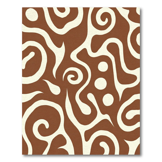 Brown Cream Swirl Amoeba Organic Rug