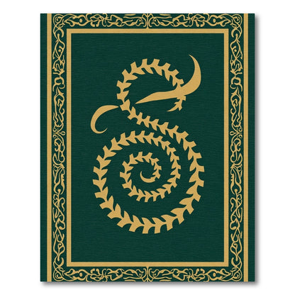 Deep Emerald Golden Swirl Scrollwork Rug