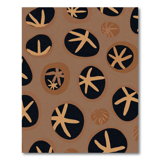 Earthy Brown Abstract Starburst Composition Rug