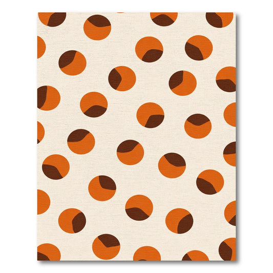 Orange Brown Polka Dot Circles Rug
