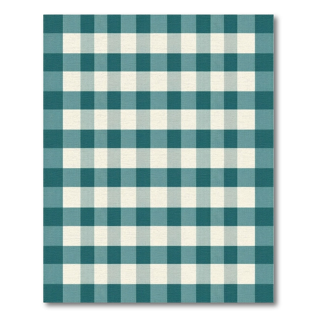 Blue and Teal Gingham Checkered Area Rug