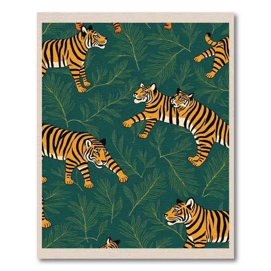 Exotic Tiger Jungle Foliage Rug