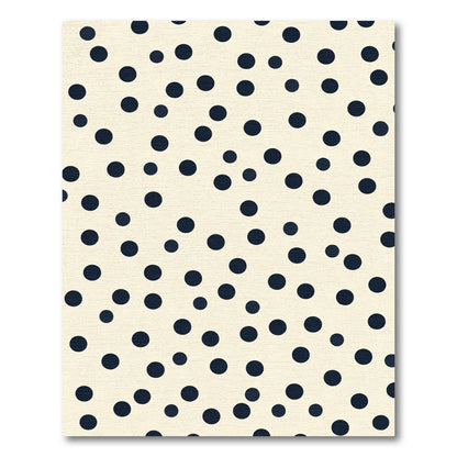 Cream Navy Polka Dot Pattern Rug
