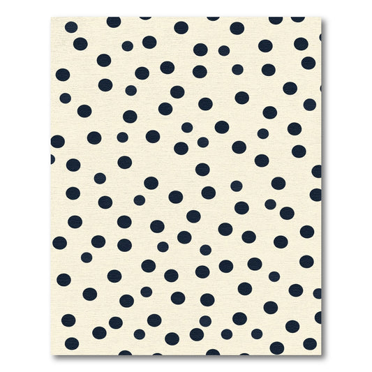 Cream Navy Polka Dot Pattern Rug