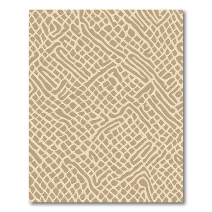 Rustic Beige Woven Abstract Texture Rug