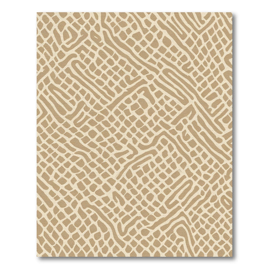 Rustic Beige Woven Abstract Texture Rug