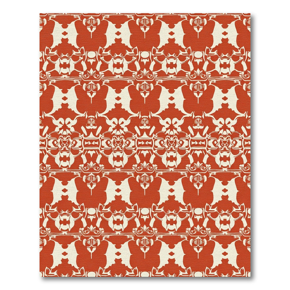 Terracotta Cream Symmetry Abstract Rug