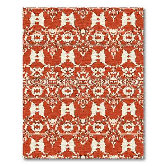 Terracotta Cream Symmetry Abstract Rug
