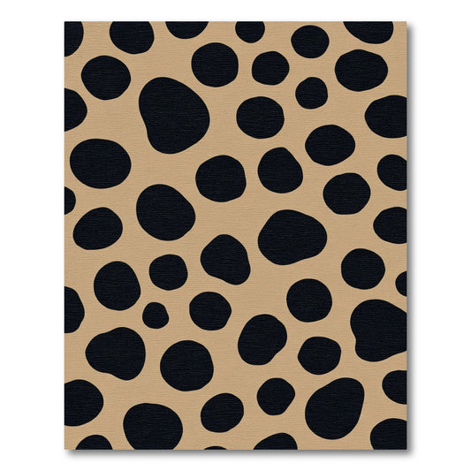 Chic Black Spots Tan Background Rug