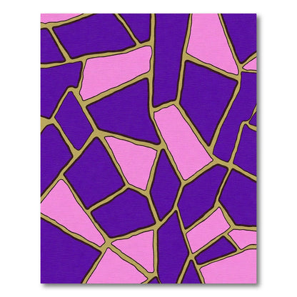 Purple Pink Stained Glass Abstract Rug