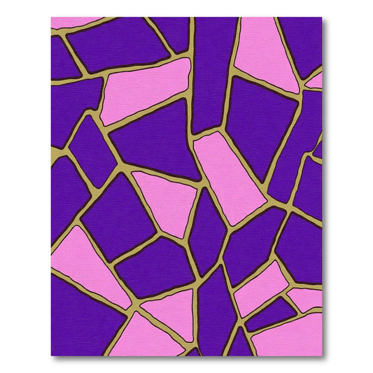 Purple Pink Stained Glass Abstract Rug