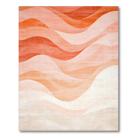 Wave Orange Wave Abstract Area Rug