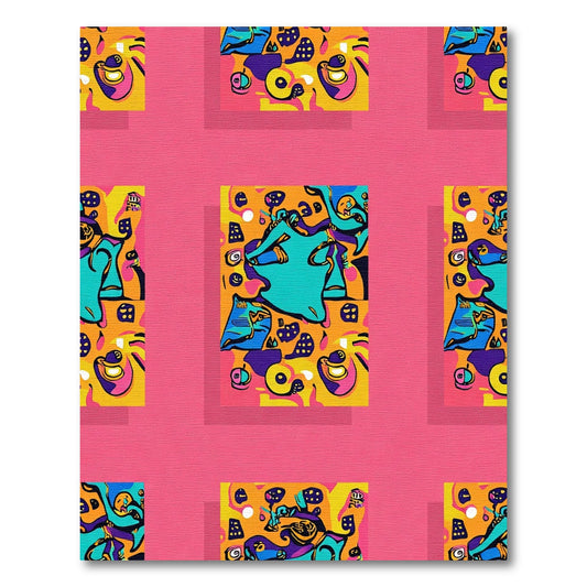 Groovy Cyan Abstract Jigsaw Whimsy Rug