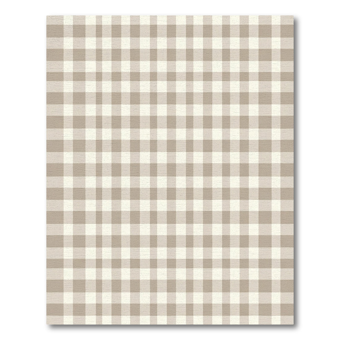 Neutral Beige Plaid Checkered Square Rug