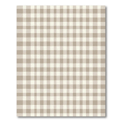 Neutral Beige Plaid Checkered Square Rug