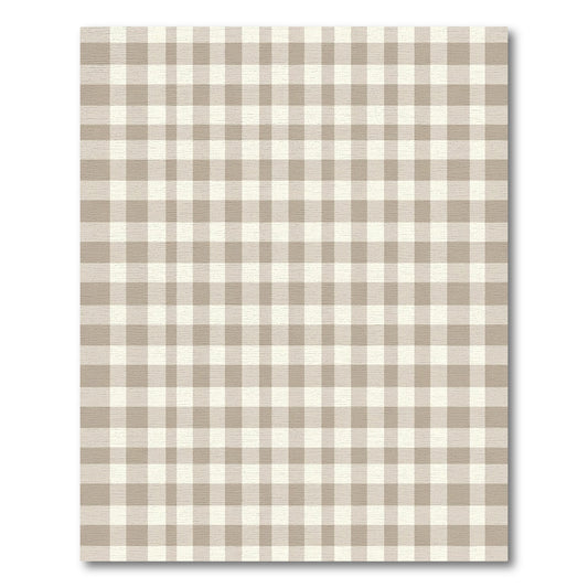 Neutral Beige Plaid Checkered Square Rug