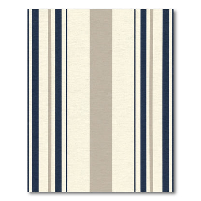 Navy Cream Taupe Vertical Stripes Rug