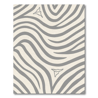 Soft Gray And Cream Zebra Lines Rug