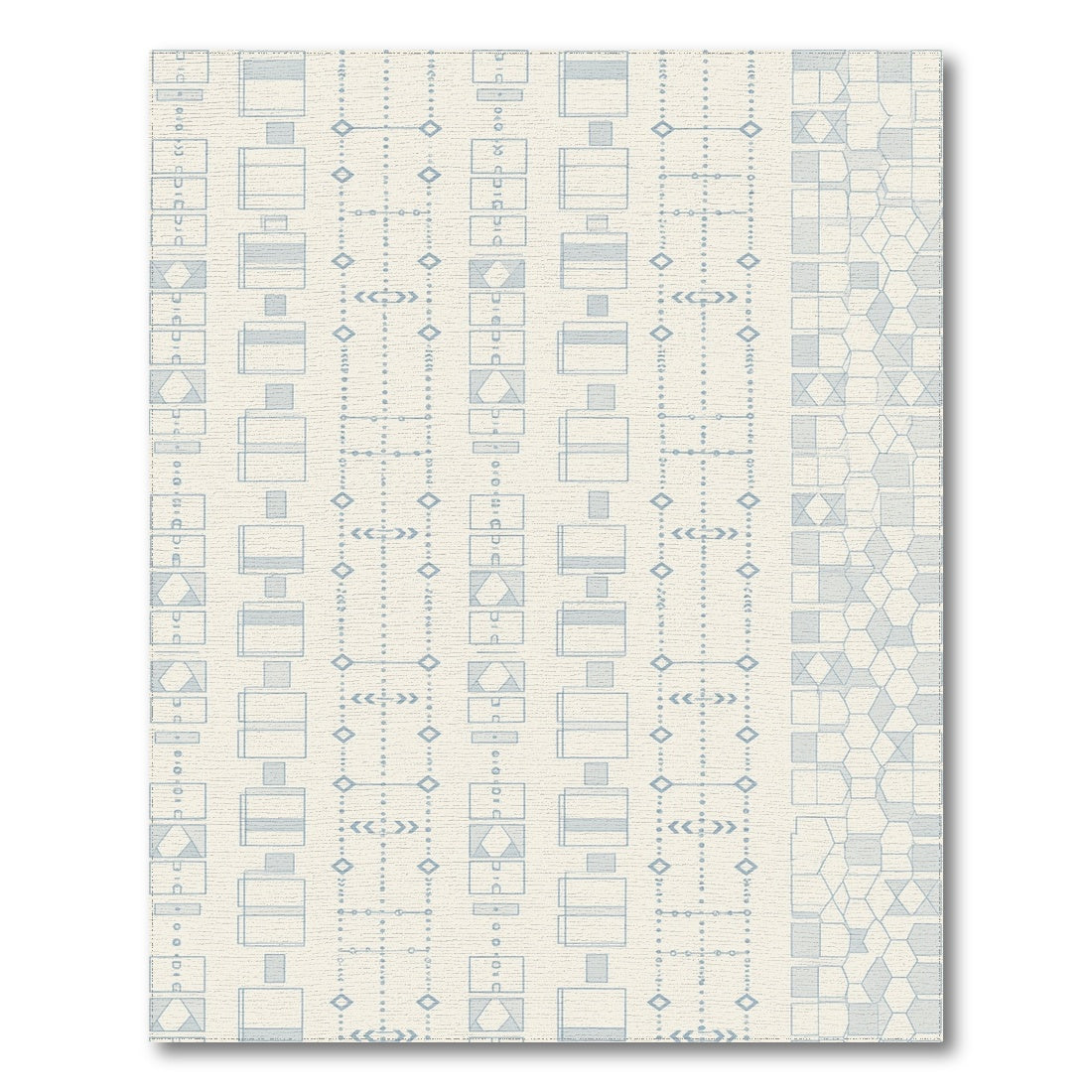 Light Blue Geometric Linear Area Rug