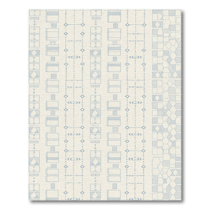Light Blue Geometric Linear Area Rug