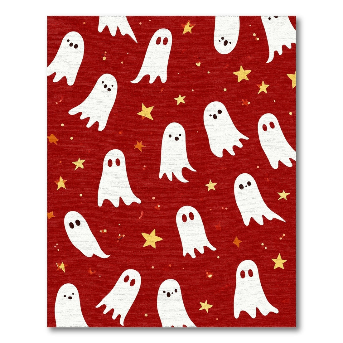 Ghosts Stars Red Kids Area Rug